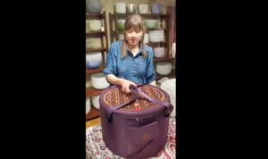 Large Flower of Life Padded Bag for Travelling with Crystal Singing Bowls
