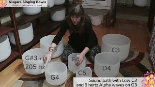16 Minute Crystal Singing Bowl Sound Bath in Low C with Alpha Waves